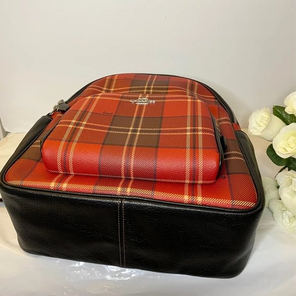 Coach Court Backpack With Tartan Plaid Print CC145